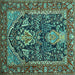 Square Persian Turquoise Traditional Rug, tr1146turq