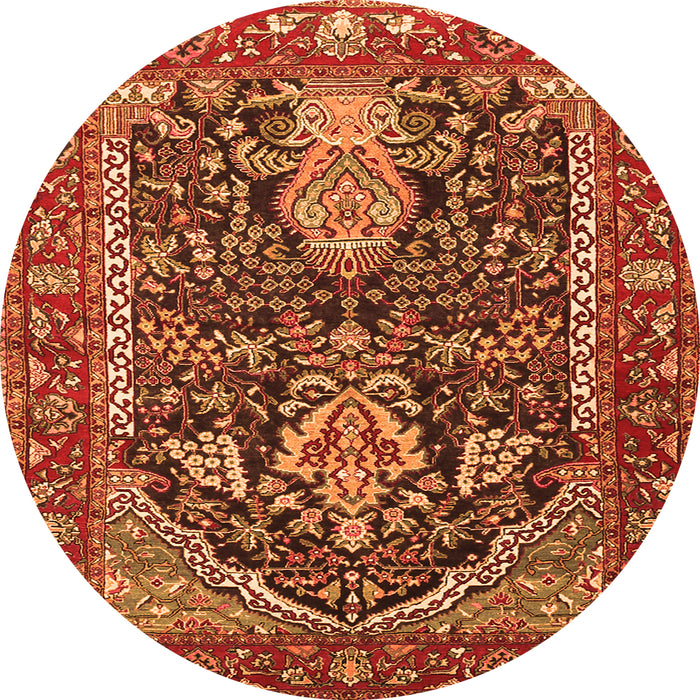 Machine Washable Persian Orange Traditional Area Rugs, wshtr1146org