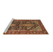 Sideview of Machine Washable Persian Brown Traditional Rug, wshtr1146brn