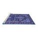 Sideview of Machine Washable Persian Blue Traditional Rug, wshtr1146blu