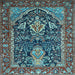 Square Persian Light Blue Traditional Rug, tr1146lblu