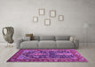 Machine Washable Persian Purple Traditional Area Rugs in a Living Room, wshtr1146pur