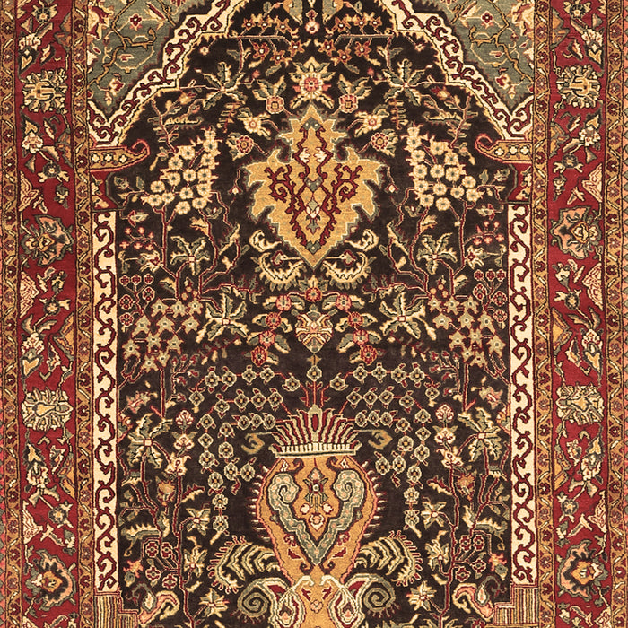 Machine Washable Persian Brown Traditional Rug, wshtr1146brn