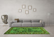 Machine Washable Persian Green Traditional Area Rugs in a Living Room,, wshtr1146grn