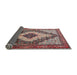 Sideview of Traditional Rosy Brown Pink Medallion Rug, tr1147