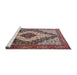 Sideview of Machine Washable Traditional Rosy Brown Pink Rug, wshtr1147