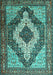 Medallion Turquoise Traditional Rug, tr1147turq