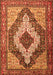 Serging Thickness of Machine Washable Medallion Orange Traditional Area Rugs, wshtr1147org