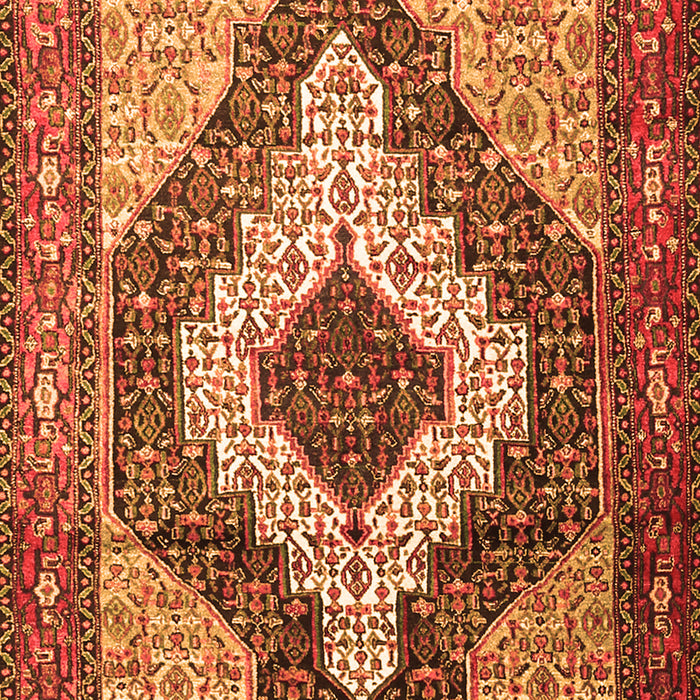 Serging Thickness of Machine Washable Medallion Orange Traditional Area Rugs, wshtr1147org