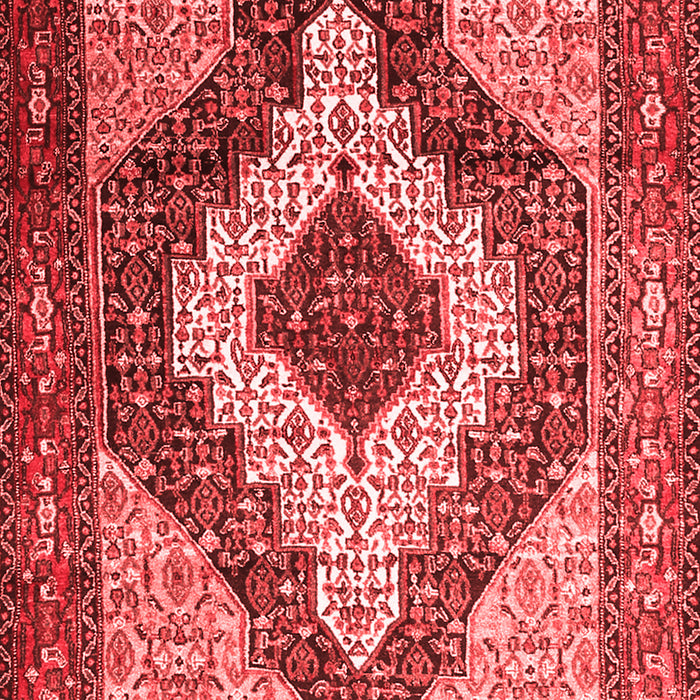 Machine Washable Medallion Red Traditional Rug, wshtr1147red