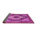 Sideview of Medallion Pink Traditional Rug, tr1147pnk