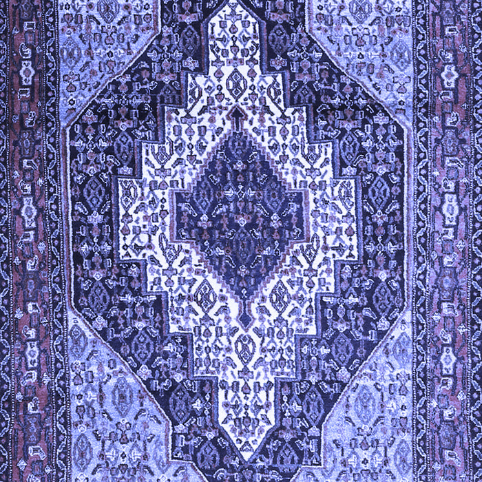 Machine Washable Medallion Blue Traditional Rug, wshtr1147blu