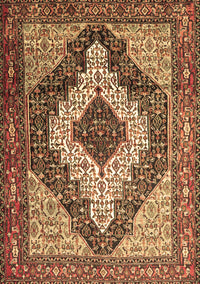 Medallion Brown Traditional Rug, tr1147brn