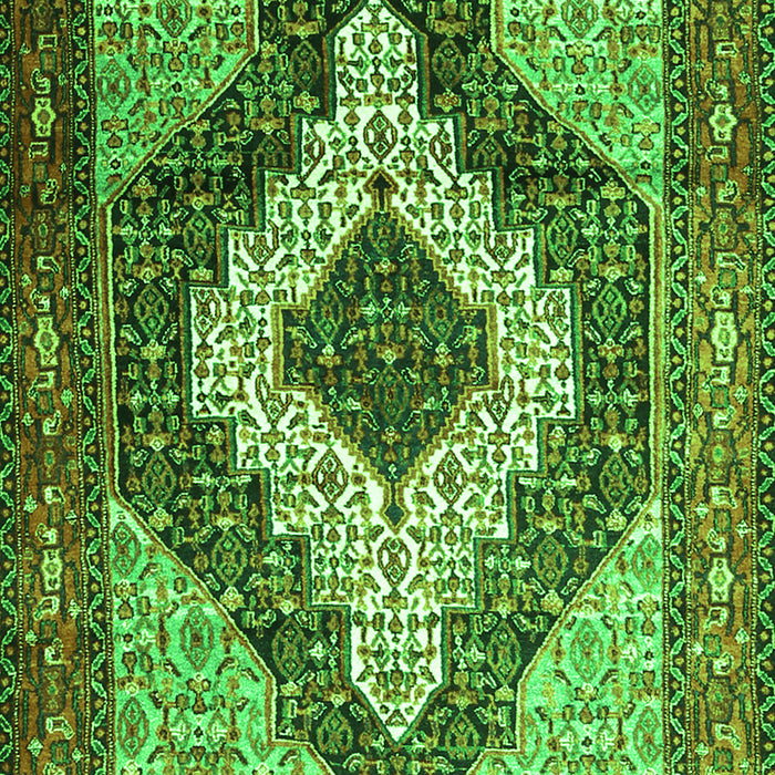 Serging Thickness of Machine Washable Medallion Green Traditional Area Rugs, wshtr1147grn