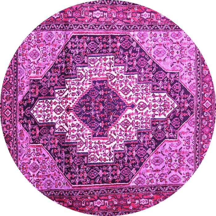 Round Medallion Pink Traditional Rug, tr1147pnk