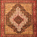 Serging Thickness of Medallion Orange Traditional Rug, tr1147org