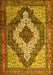 Medallion Yellow Traditional Rug, tr1147yw