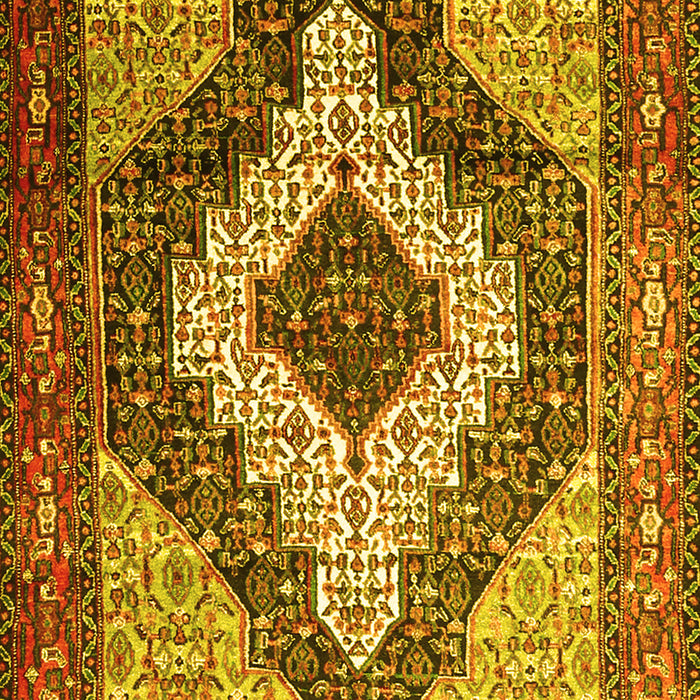 Medallion Yellow Traditional Rug, tr1147yw