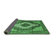 Sideview of Medallion Emerald Green Traditional Rug, tr1147emgrn