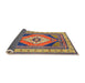 Sideview of Traditional Dark Raspberry Purple Medallion Rug, tr1148