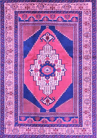 Medallion Purple Traditional Rug, tr1148pur