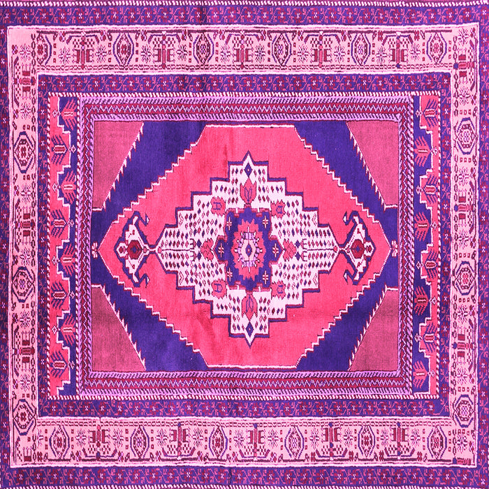 Square Machine Washable Medallion Pink Traditional Rug, wshtr1148pnk