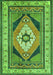 Machine Washable Medallion Green Traditional Area Rugs in a Living Room,, wshtr1148grn