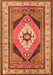 Serging Thickness of Machine Washable Medallion Orange Traditional Area Rugs, wshtr1148org