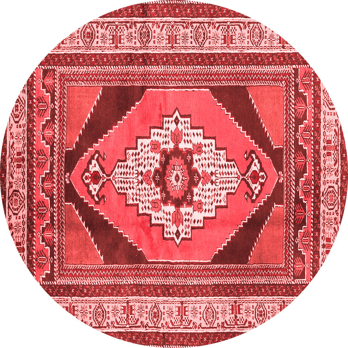 Machine Washable Medallion Red Traditional Rug, wshtr1148red