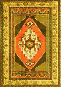 Medallion Yellow Traditional Rug, tr1148yw