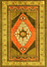 Machine Washable Medallion Yellow Traditional Rug, wshtr1148yw