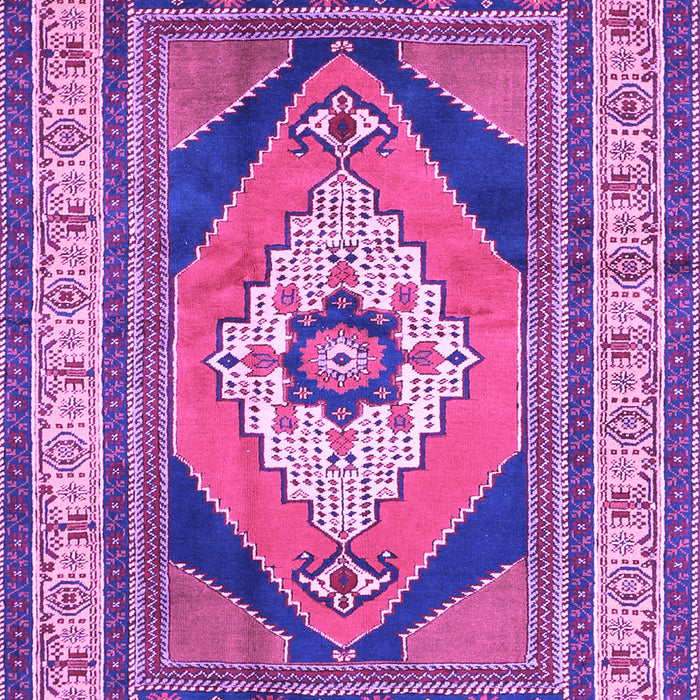Machine Washable Medallion Purple Traditional Area Rugs, wshtr1148pur