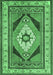 Machine Washable Medallion Emerald Green Traditional Area Rugs, wshtr1148emgrn