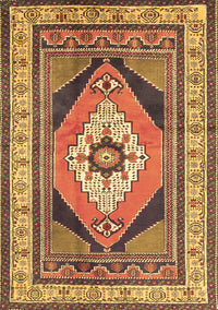 Medallion Brown Traditional Rug, tr1148brn