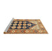 Sideview of Machine Washable Traditional Chrome Gold Yellow Rug, wshtr1149