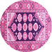 Round Persian Pink Traditional Rug, tr1149pnk