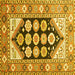 Square Machine Washable Persian Yellow Traditional Rug, wshtr1149yw