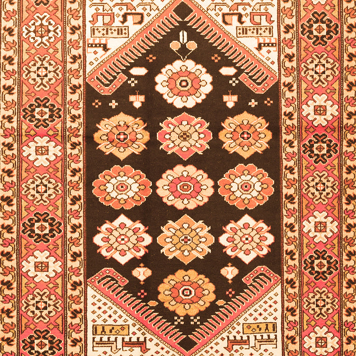 Serging Thickness of Machine Washable Persian Orange Traditional Area Rugs, wshtr1149org
