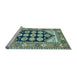 Sideview of Machine Washable Persian Light Blue Traditional Rug, wshtr1149lblu