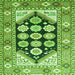 Round Machine Washable Persian Green Traditional Area Rugs, wshtr1149grn