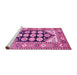 Sideview of Machine Washable Persian Pink Traditional Rug, wshtr1149pnk