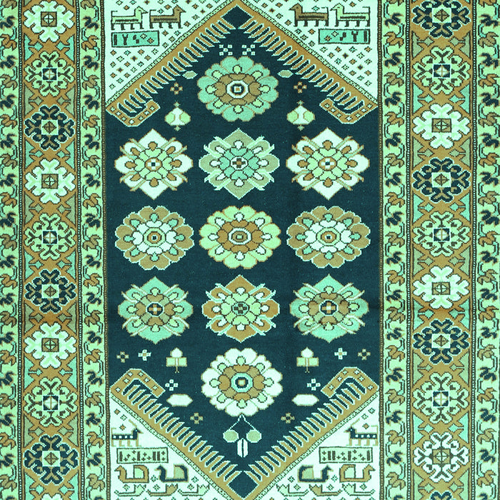 Machine Washable Persian Turquoise Traditional Area Rugs, wshtr1149turq
