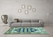 Machine Washable Persian Light Blue Traditional Rug in a Living Room, wshtr1149lblu