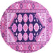 Round Persian Purple Traditional Rug, tr1149pur