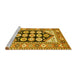 Sideview of Machine Washable Persian Yellow Traditional Rug, wshtr1149yw