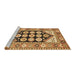 Sideview of Machine Washable Persian Brown Traditional Rug, wshtr1149brn