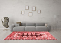 Machine Washable Persian Red Traditional Rug, wshtr1149red