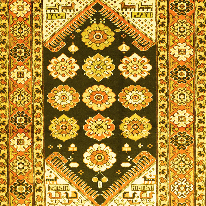 Machine Washable Persian Yellow Traditional Rug, wshtr1149yw