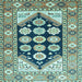 Square Machine Washable Persian Light Blue Traditional Rug, wshtr1149lblu