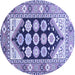 Round Persian Blue Traditional Rug, tr1149blu